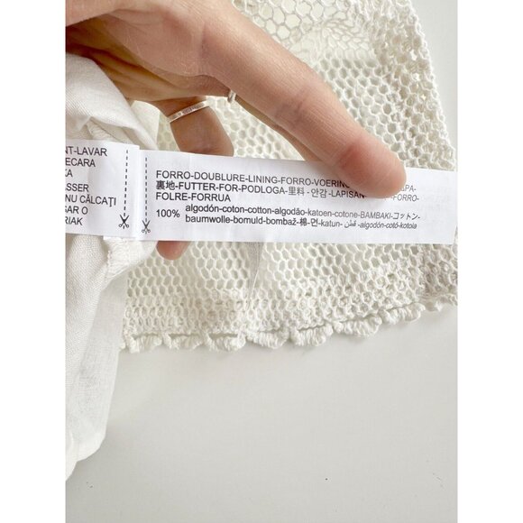 Girl's ZARA White Cotton Crochet Floral Knit Tank Top, Size 11-12 - Picture 8 of 9